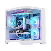 Premium Mid-Tower Gaming PC Case MicroATX Gabinete de escritorio de plástico con ventilador de caja de CPU RGB en stock