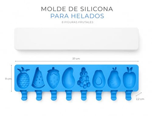 Moules à glaces en silicone LFGB Platinum antiadhésifs sans BPA, 8 cavités, formes de fruits, animaux et géométriques - Product Image 3