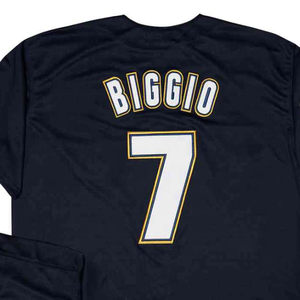 Listo para enviar <span class=keywords><strong>Craig</strong></span> Biggio Navy Throwback Camiseta de béisbol cosida de la mejor calidad - Product Image 1