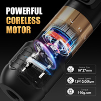 Máquina de Tatuaje Rotativa Inalámbrica Profesional Ambition Seher con Carrera Ajustable de 2.2-4.2mm y Doble Batería para Arte Corporal