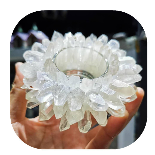 Candle Holder Crystal Clear Quartz for