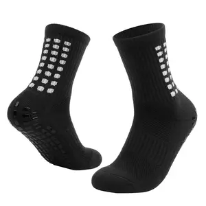 Wholesale Black Custom Brand Grip Sports Basketball Sock Anti-slip Breathable Soccer Socks