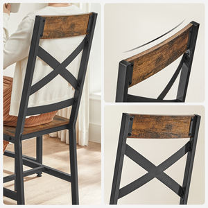 Ensemble de 2 <span class=keywords><strong>chaises</strong></span> de salle à manger de style industriel au design ergonomique - Meubles de maison écologiques et durables - Product Image 3