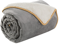 Couverture pour chien en velours sherpa luxueuse et confortable, hypoallergénique, lavable en machine, imprimé uni, fausse fourrure pelucheuse pour chiens et chats