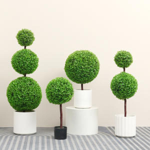 Gran interior sala de estar de pie <span class=keywords><strong>en</strong></span> suelo <span class=keywords><strong>maceta</strong></span> falso Milán bola planta decoración ornamento hierba artificial bola falso plástico - Product Image 3