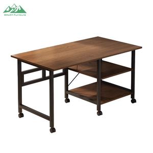 <span class=keywords><strong>Tavolo</strong></span> da Pranzo Pieghevole Industriale Wayon in Noce Scuro con Ali Pieghevoli, Ruote e Spazio di Archiviazione per Piccoli Ambienti - Product Image 6