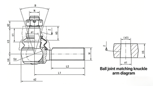 Rotule <span class=keywords><strong>de</strong></span> <span class=keywords><strong>biellette</strong></span> <span class=keywords><strong>de</strong></span> <span class=keywords><strong>direction</strong></span> CAFF <span class=keywords><strong>de</strong></span> haute qualité, fournie directement par l'usine, référence OE DZ9100430004A 3422-00520 3422-00497 pour camions Shacman/Yutong - Product Image 5