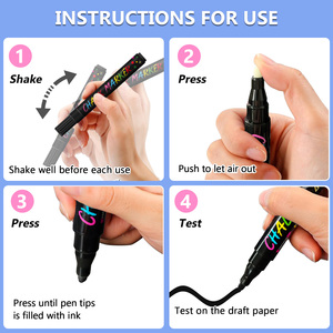 Marqueurs à <span class=keywords><strong>craie</strong></span> liquide sans poussière 8 mm, marqueurs pour vitres de voiture, lot de 12 stylos à <span class=keywords><strong>craie</strong></span> effaçables néon pour tableaux noirs/verre - Product Image 5