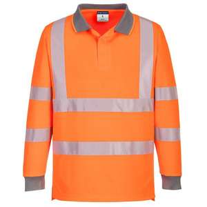 PORTWEST - EC11ORRS Polo à manches longues orange haute visibilité Eco (6 pièces) -EAN 5036146015900 HI-VIS WORKWEAR - Product Image 1