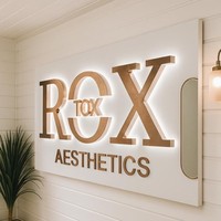 Enseigne en métal rétroéclairée personnalisée pour entreprise, bureau, bar, mariage, centre commercial et écoles - Signalétique extérieure rétroéclairée par LED