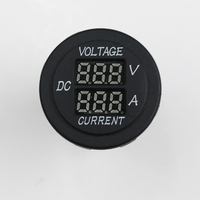 Voltmeter Tampilan Digital LED Monitor Baterai, Pengukur Panel Perahu Mobil DC 12V dengan Lampu Alarm
