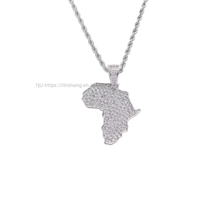 Africa pendant, hip hop jewelry men's and women's <b>necklaces</b>, <b>solid</b> zirconium pendant - Product Image 5