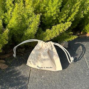 Custom Logo Portable Reusable Organic Cotton <b>Drawstring</b> Bag <b>Pouch</b> Double String-Personalized Portable Double String <b>Drawstring</b> - Product Image 5