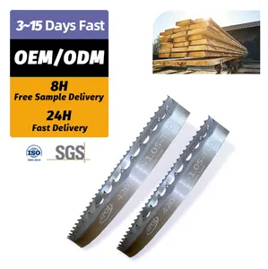 Large sawmill horizontal cnc cemented silicon brazed tips a25 tungsten Carbide Teeth Band Saw Blade for cutting wood bamboo