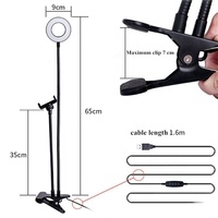 Lampe de bureau LED 2-en-1 avec pince et anneau lumineux LED pour selfie, idéale pour téléphone portable – Ventes flash usine