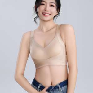 Soutien-gorge sans armatures push-up respirant et doux, style quotidien premium, double maintien, boucle croisée sur le devant, bonnets tricotés en forme de paume - Product Image 5