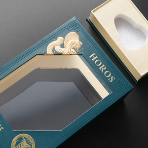 Tùy Chỉnh Xách Tay Hardboard Brandy Whiskey Hộp Quà Tặng Vật Liệu Tái Chế Cửa Sổ Trong Suốt Thiết Kế Hộp Giấy - Product Image 2