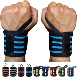 LADYGLOW <span class=keywords><strong>Muñequeras</strong></span> Deportivas Personalizadas con Logotipo para Levantamiento de Pesas, <span class=keywords><strong>Muñequeras</strong></span> de Algodón para Levantamiento de Pesas y Powerlifting - Product Image 1