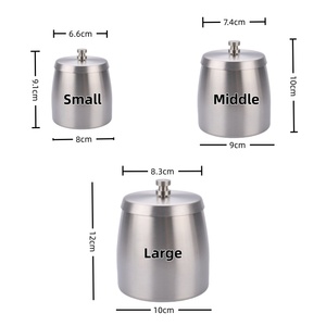 Les grands cendriers d'acier inoxydable avec les couvertures coupe-vent s'épaississent pour les restaurants à la maison - Product Image 5