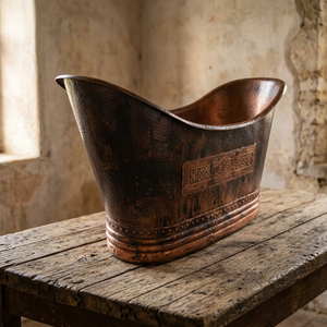 Bañera de Cobre Martillado Rústico, Pieza Elegante para Mejorar el Baño - Product Image 3