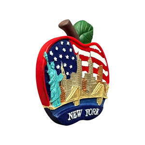 Aimants de réfrigérateur souvenirs touristiques Apple New York en résine 3D avec logo personnalisé pour la décoration de la maison Aimants promotionnels pour réfrigérateur - Product Image 3