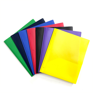 Dossiers scolaires à double poche en plastique <span class=keywords><strong>PP</strong></span> taille lettre Porte-documents Têtard avec 3 broches et attaches - Product Image 2