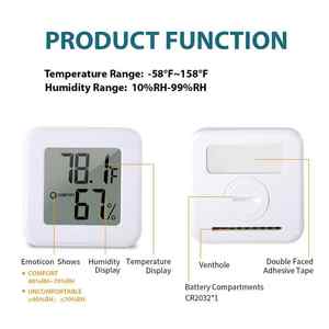 Mini termómetro higrómetro Digital para interiores, medidor de temperatura y humedad de uso doméstico de plástico, termómetro de baño para uso doméstico - Product Image 6