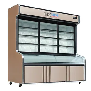 Refrigerador de lujo Shengxue multipuerta congelador Pantalla de tres temperaturas escaparate supermercado equipo de refrigeración