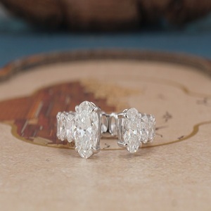 Bague élégante en or 14 carats avec diamant synthétique pour femme, bague de fiançailles avec diamant créé en laboratoire, bijoux fins, cadeau d'anniversaire de mariage - Product Image 1