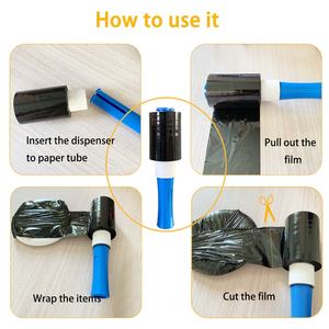 <span class=keywords><strong>Film</strong></span> étirable 4 pouces x 500 pieds 25 microns, fournitures de déménagement, emballage, utilisation manuelle, enroulement avec poignée, <span class=keywords><strong>film</strong></span> auto-adhésif pour l'emballage des palettes - Product Image 4