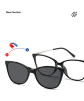 Viral Cat Eye Magnetische Brillenfassung Zwei Tragemöglichkeiten Polarisierte Sonnenbrille Optische Brillenfassung für Alle Geschlechter 2211-4