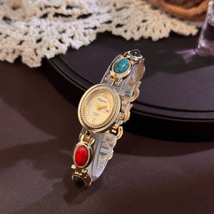 Nuevo Reloj de Pulsera Elegante <span class=keywords><strong>para</strong></span> Mujer con Cuentas de Malaquita y Cuarzo, Regalo <span class=keywords><strong>para</strong></span> Mamá, de Lujo Ligero, Venta Caliente en TikTok, JM008 - Product Image 3