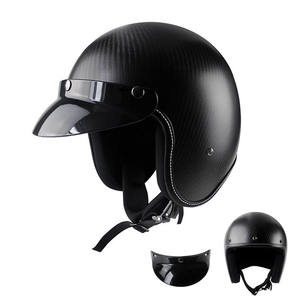 Casque de moto rétro en fibre de carbone certifié DOT, nouveau casque de cyclisme demi-ouvert pour l'extérieur - Product Image 5