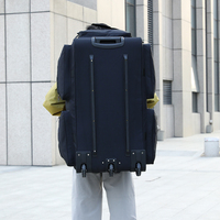 Sac de voyage à roulettes multi-positions, sac à dos, bagage à main à roulettes, multi-poches pour les voyages, la randonnée, le déménagement, le camping, l'usage quotidien