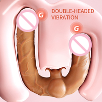 Vente Flash : Vibromasseur double tête sans bretelles en TPE pour femme, plug anal lesbien, jouet sexuel portable pour masturbation