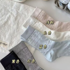 Slouch <b>Socks</b> Women Mid Calf Breathable Polyester Fiber White Gray Black Blue Light Pink Sweat Absorbing Odor Resistant - Product Image 3