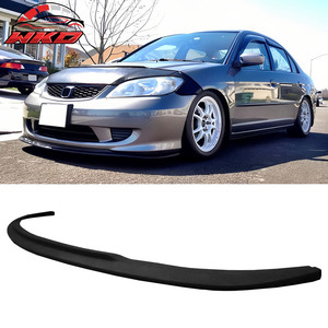 เหมาะสำหรับ Honda Civic Coupe ปี 2004-2005 รุ่น A สไตล์ลิ้นกันชนหน้า สีดำดิบ - Product Image 1