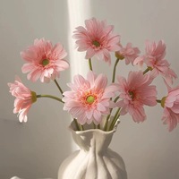 Dekorasi Ruang Tamu Rumah Bunga Gerbera Daisy Buatan, Rangkaian Bunga Krisan untuk Meja, Buket Bunga Palsu