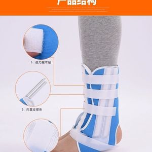 Soporte de Fijación para Tobillo con Placa de Acero para Fracturas, Esguinces y Lesiones de Ligamentos, Protección Unisex, Negro y Azul Rey - Product Image 4