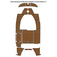Tapis de pont en mousse EVA imitation teck pour plateforme de bain et cockpit de bateau 2025 Capoforte FX240, style SeaDek MarineMat, auto-adhésif