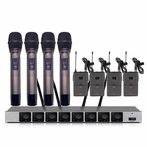 Microphones professionnels sans fil à 8 canaux, casque, cravate, microphones portatifs UHF - Product Image 3