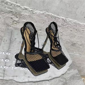 2022 nuovi arrivi campione gratuito donna sera elegante fasciatura scava fuori modello tacchi alti scarpe da <span class=keywords><strong>cocktail</strong></span> sottili sandali <span class=keywords><strong>granatina</strong></span> - Product Image 5