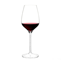 Verre à vin personnalisé en argent diamant à longue tige Gobelet unique de luxe pour les mariages et les fêtes pour le verre transparent