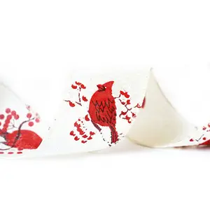 cinta de navidad de arpillera Suppliers-Cinta con cable de arpillera Cardenal para decoración navideña, venta al por mayor