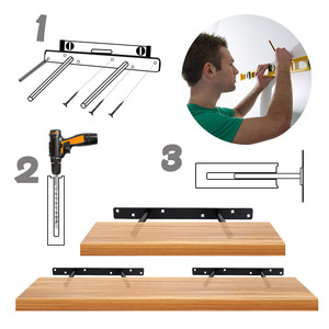Haidibosi Concealed <b>Shelf</b> <b>Bracket</b> Iron Double T Shape Support For <b>Shelves</b> Storage Furniture - Product Image 4