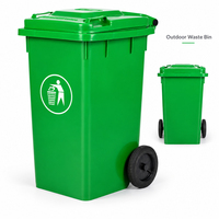 Grande poubelle extérieure durable avec couvercle pour les écoles, les stades et les espaces publics, en plastique écologique