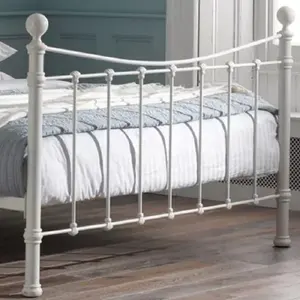 Mobília do quarto de ferro material de aço branco cal rei do metal frame da cama