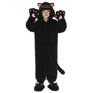Costume de chat noir pour enfants, tenue de spectacle d'Halloween, costume d'animal avec queue et pattes, tenue de cosplay pour enfants - Product Image 5