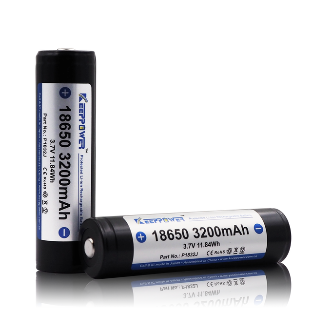 KeepPower P1832J 3.7V 3200mah 18650 Li-ion Rechargeable Battery with protection