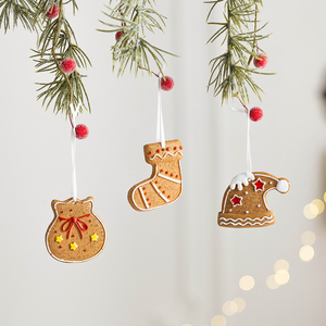 Resin <b>Gingerbread</b> Christmas Ornaments Set Hand Painted <b>Gingerbread</b> <b>Man</b> Candy Cane Stocking Bell Xmas Tree Hanging <b>Decor</b> Festive - Product Image 1
